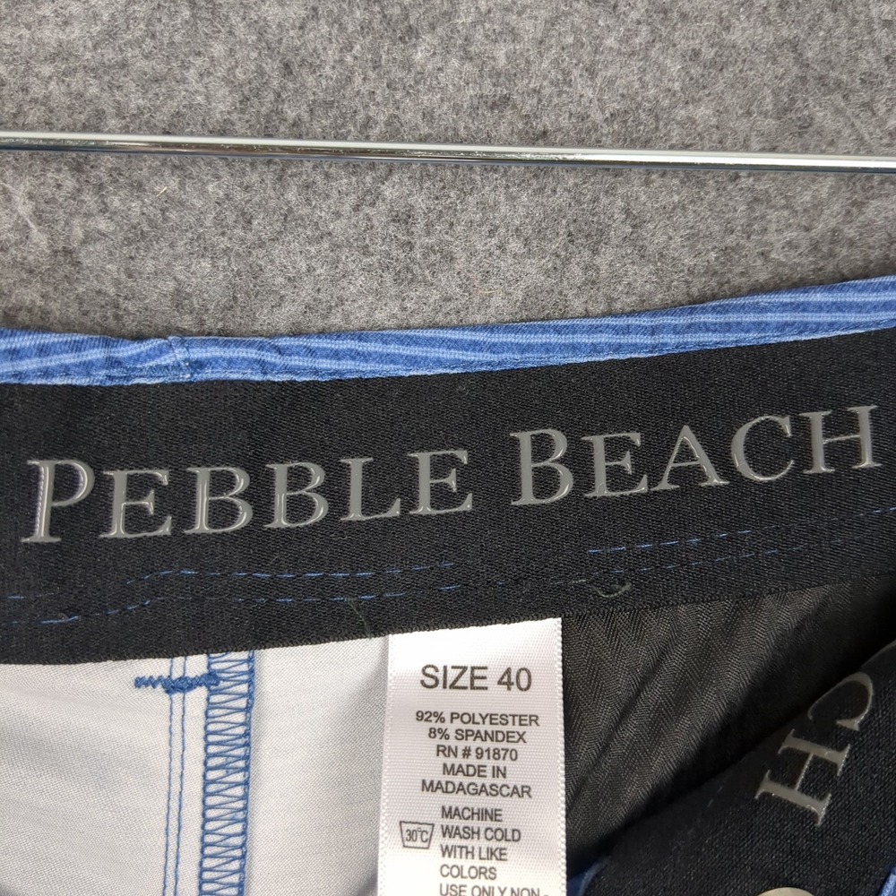 Pebble Beach Mens Performance Golf Shorts Blue White‎ Micro Stripe Size 40 - Picture 8 of 13